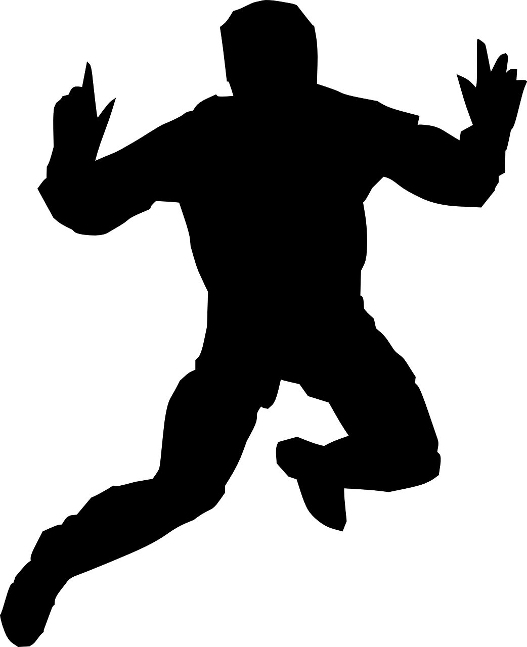 Jump Man Silhouette - Person Jumping Clipart - Png Download (1042x1280), Png Download