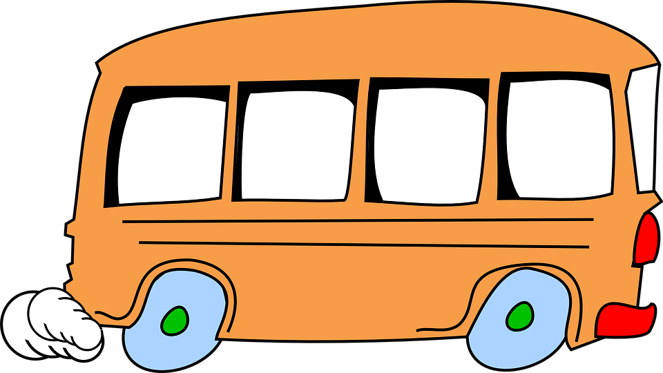 Bus, Cartoon, Speeding, Cute, Vehicle, Isolated, School - Clip Art Green Bus - Png Download (960x540), Png Download