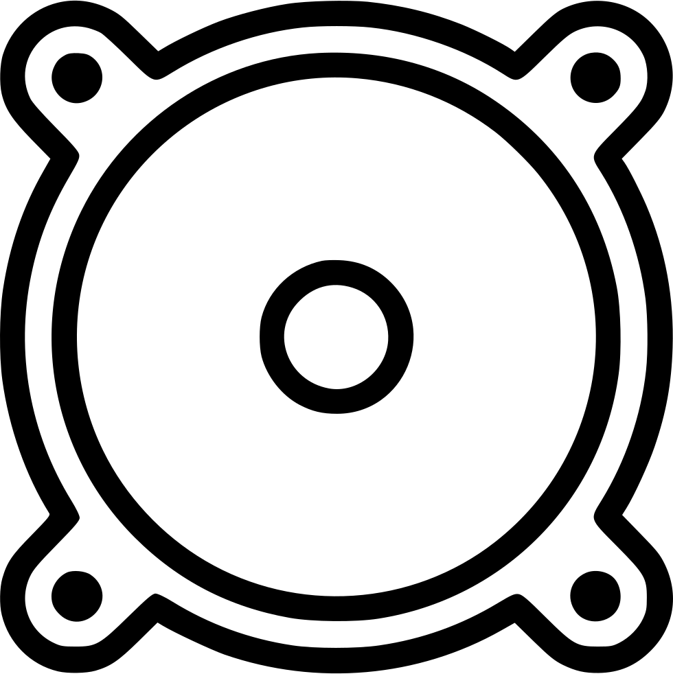 Audio Speaker Monitor Bass Music Sound Subwoofer Svg - Icon Clipart (980x982), Png Download