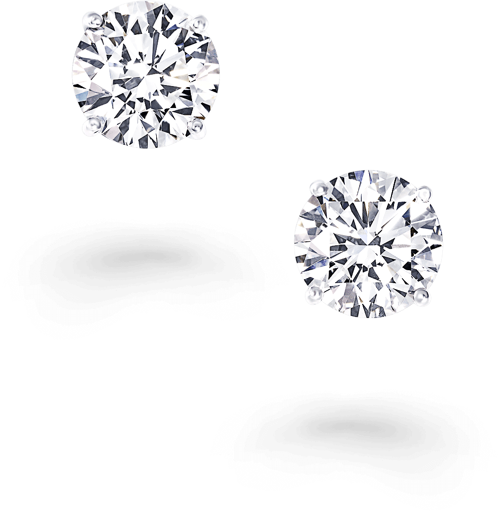 A Pair Of Classic Graff Round Diamond Stud Earrings - Diamond Clipart (2000x2000), Png Download