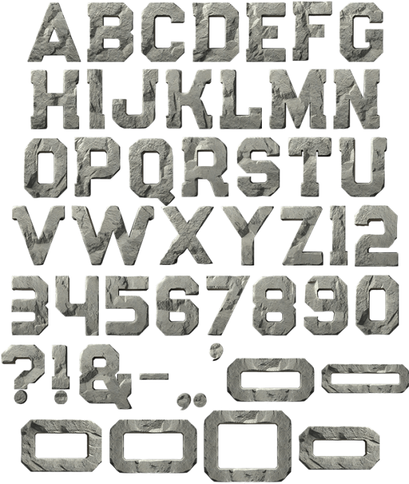 Grunge Stone Font - Calligraphy Clipart (595x736), Png Download
