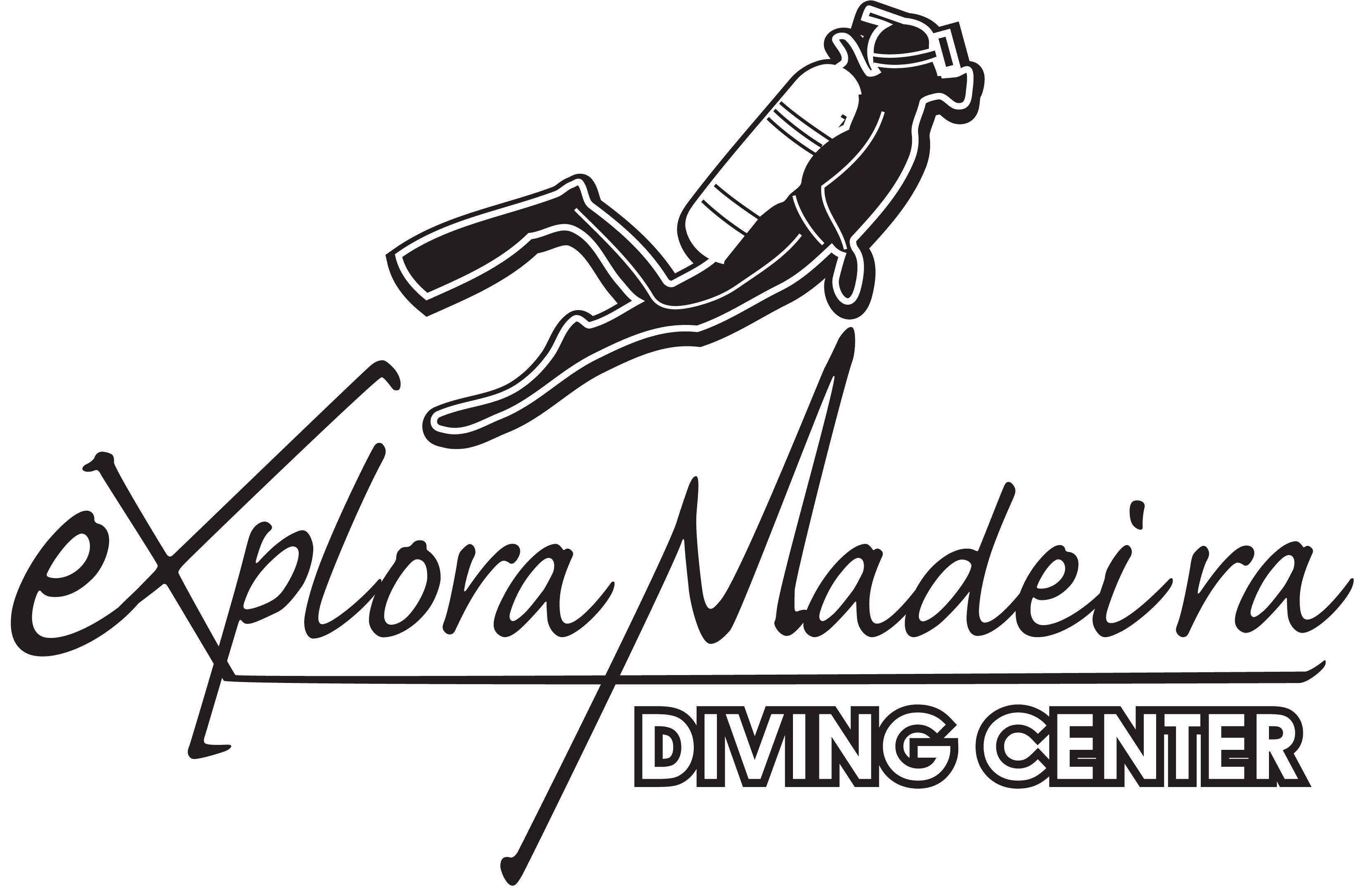 Explora Madeira Diving Center - Calligraphy Clipart (3308x2195), Png Download
