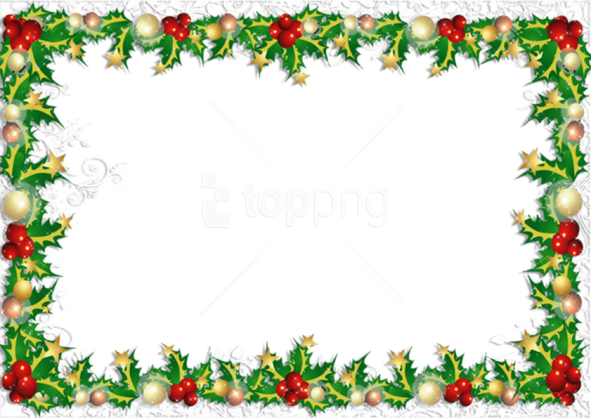 Christmas Card Borders Png Clipart (850x601), Png Download
