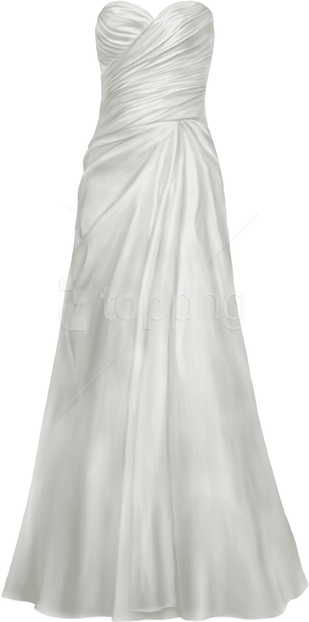 Free Png Download Satin Wedding Dress Clipart Png Photo - Gown Transparent Png (445x895), Png Download