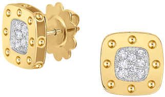 Roberto Coin Stud Earring With Diamonds - Gold Clipart (800x800), Png Download