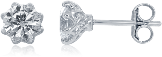 Princess Diamond Stud Earrings In 14k White Gold Image - Earrings Clipart (640x640), Png Download
