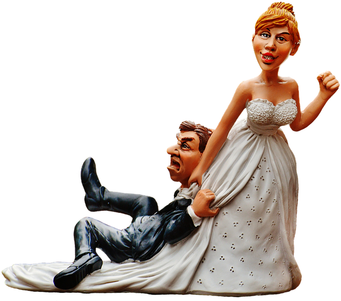 Bride And Groom Bride Groom Figures To Force White - Bride Groom Funny Png Clipart (738x720), Png Download