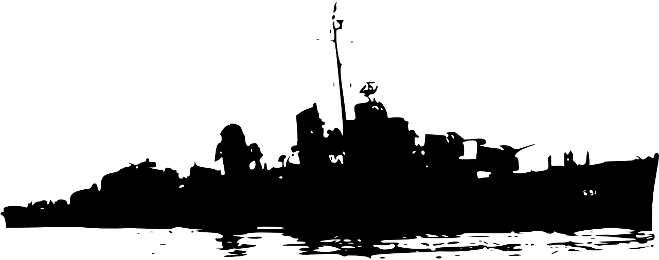 War Ship Silhouette Ship War Png Image - Warship Clipart Transparent Png (1280x640), Png Download