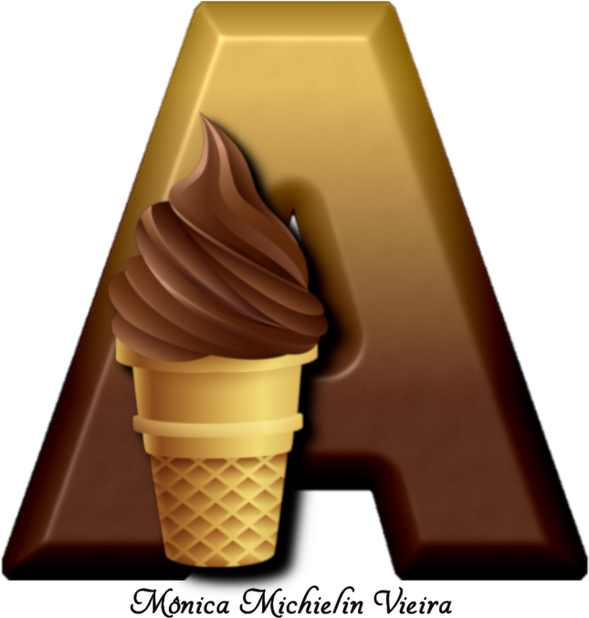 Alfabeto De Sorvete Com Textura Degradê Png - Alfabeto De Forma De Sorvete Clipart (700x700), Png Download
