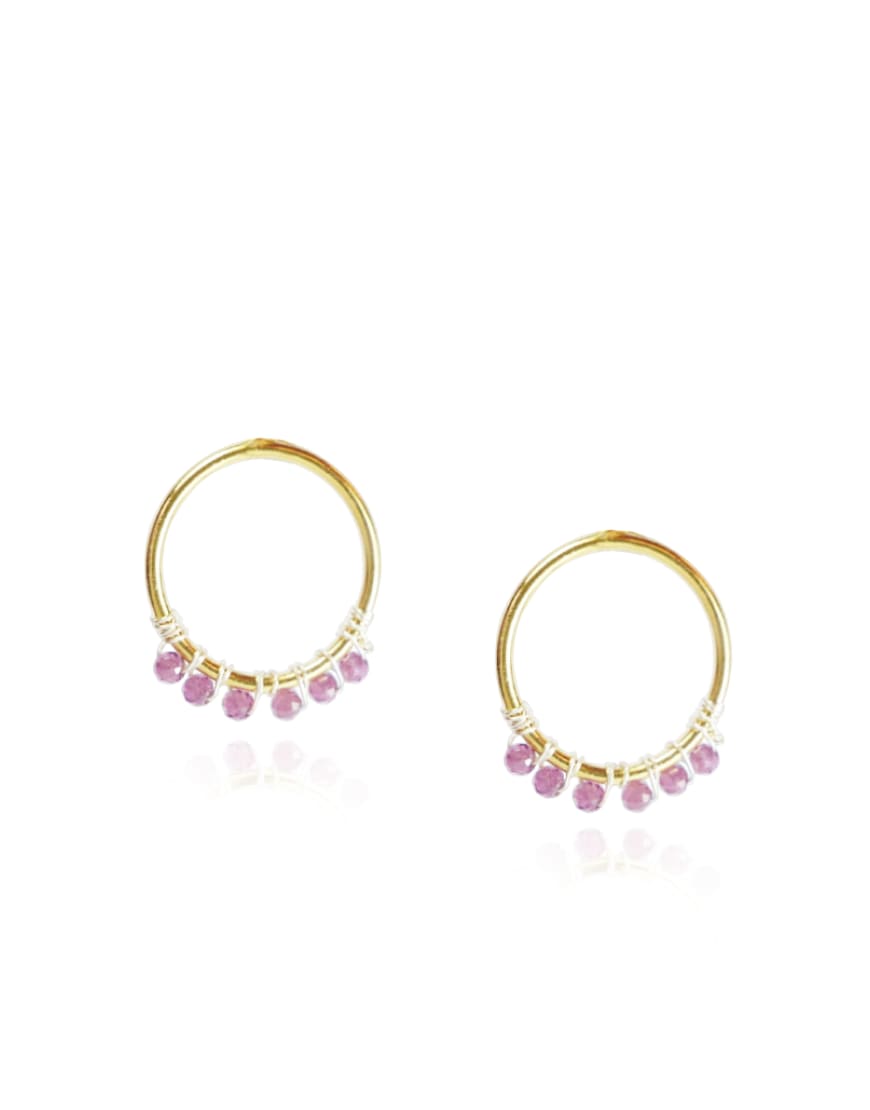 Mounir Gold Vermeil Garnet Circle Earrings - Earrings Clipart (870x1110), Png Download