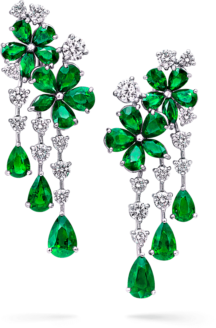 A Pair Of Graff Emeralds And Diamonds Carissa Double - راس السنه 2019 Clipart (2000x2000), Png Download