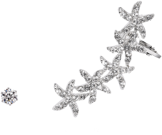 Las Estrellas De Mar Manguito Del Oído Y Del Pendiente - Naušnice Na Celé Ucho Clipart (558x744), Png Download