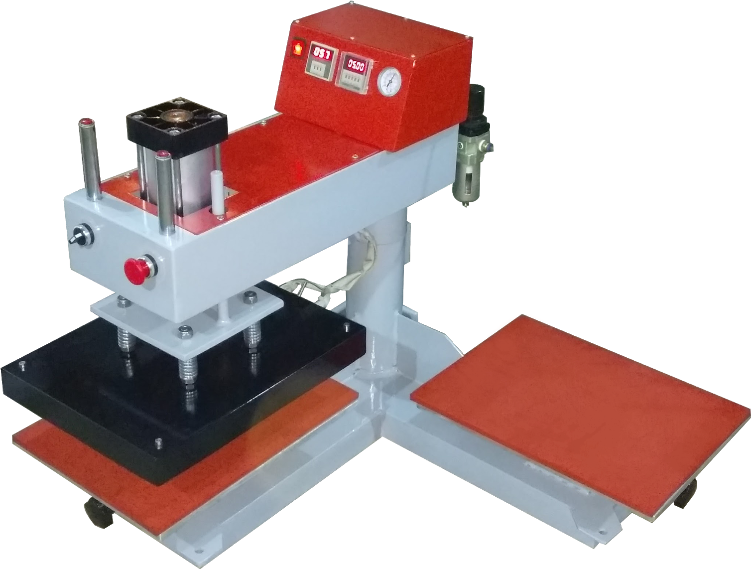 Double Plate Head Move Heat Press Machine 6”x8“, 8”x10”,10”x12”12”x16” - Milling Clipart (1600x1426), Png Download