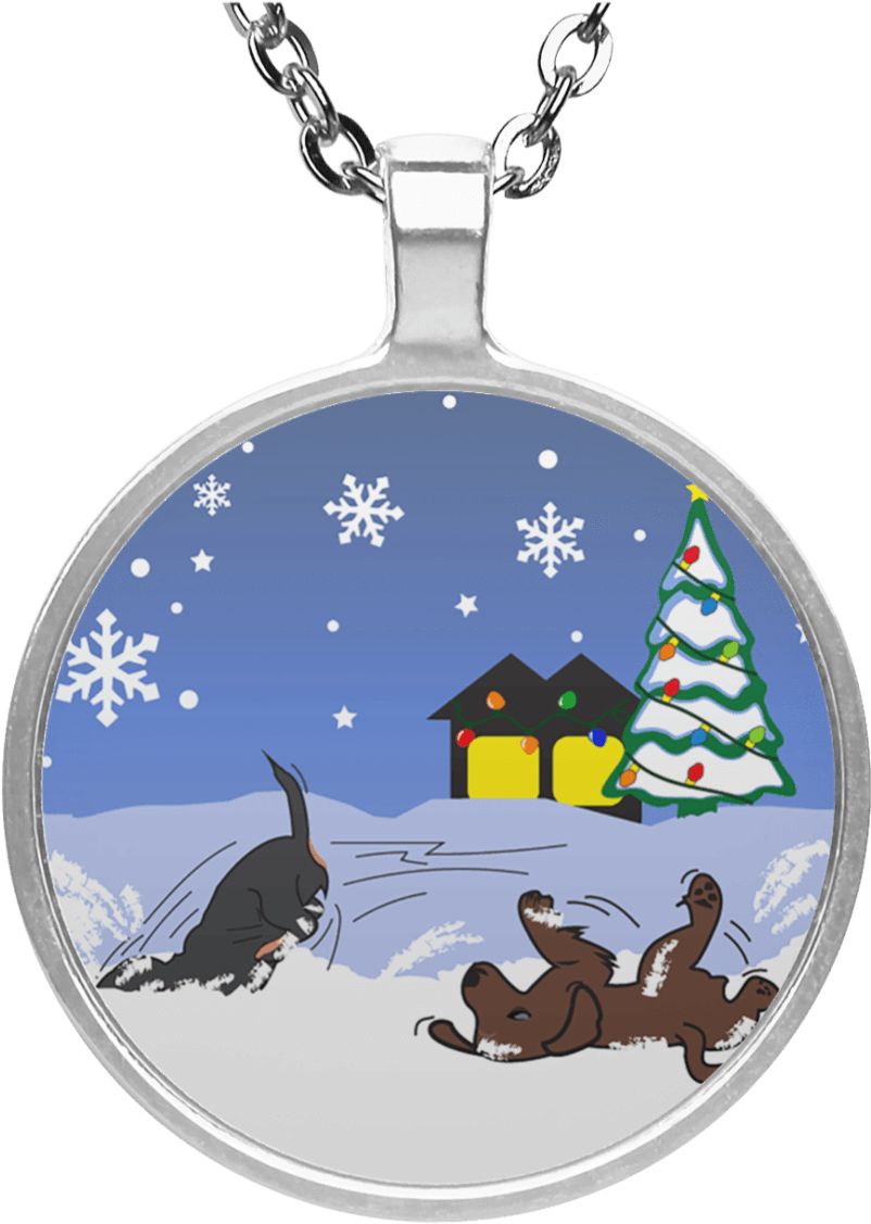 Snow Globe Christmas Circle Necklace - Necklace Clipart (1155x1155), Png Download