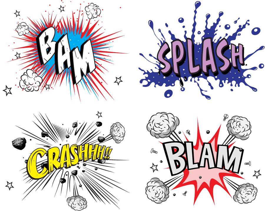 Murales, Carreras, Escuela De Arte, Proyectos De Arte - Comic Book Onomatopoeia Png Clipart (900x716), Png Download