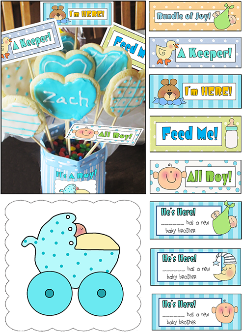 Boy Baby Shower Ideas Cookie Gram "it's A Clipart (500x681), Png Download