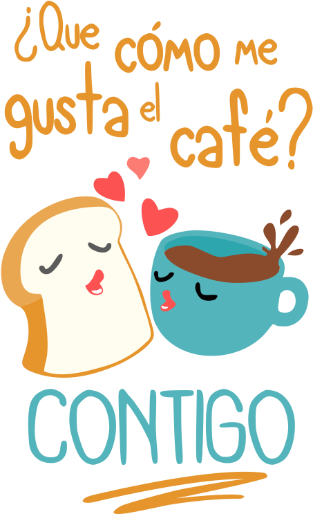 Cómo Me Gusta El Cafe - Me Gusta El Cafe Contigo Clipart (800x774), Png Download