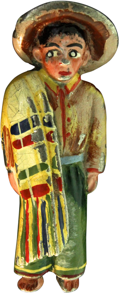 Vtg 1940 Rare Coro Enamel Mexican Man Figural Fur Clip - Illustration - Png Download (1023x1023), Png Download