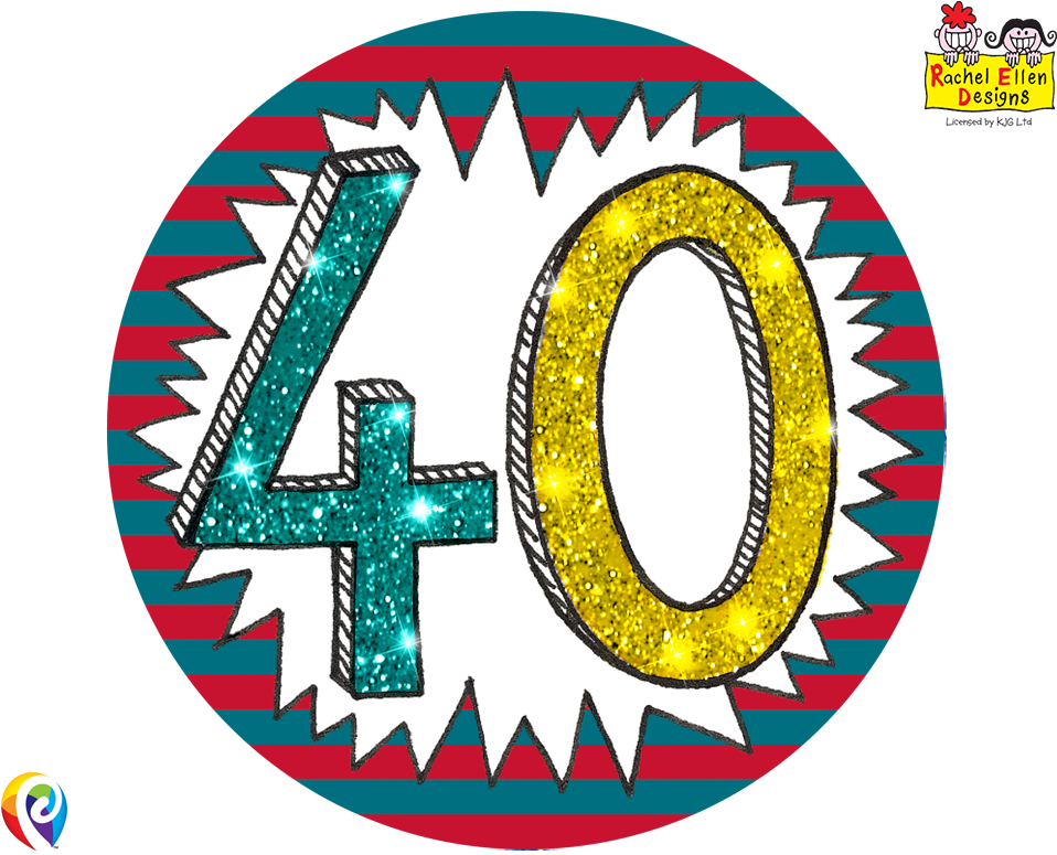 12cm Rachel Ellen Age 40/40th Birthday Multi Colour - Birthday Clipart (958x775), Png Download