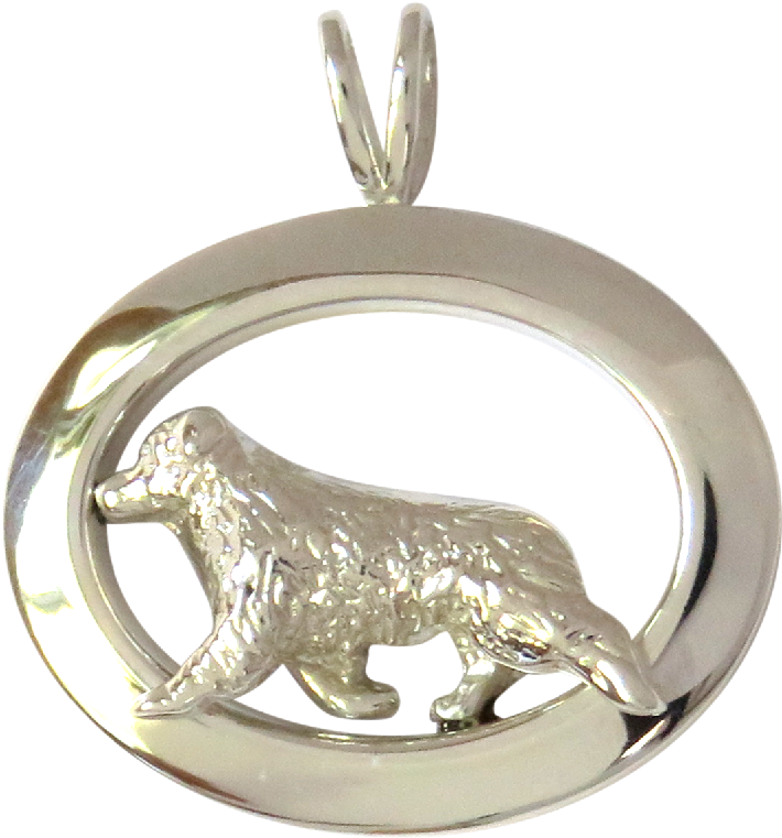 14k Gold Or Sterling Silver Australian Shepherd In - Locket Clipart (900x931), Png Download