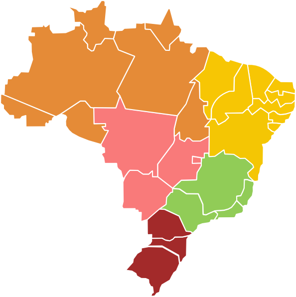 Mapa Brasil Para Apresentação Clipart (594x596), Png Download