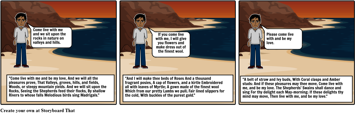 The Passionate Shepherd To His Love Cartoon - Cartoon Clipart (1164x385), Png Download