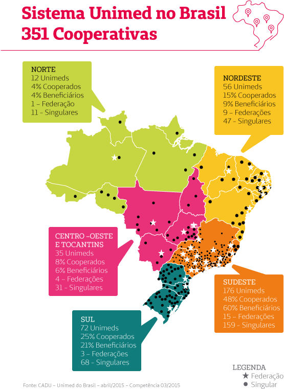 Mapa Brasil Sistema - Sistema Unimed No Brasil Clipart (595x842), Png Download