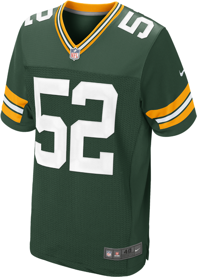 Nike Nfl Green Bay Packers Men's Football Home Elite - Blank Green Bay Packers Jersey Clipart (673x945), Png Download
