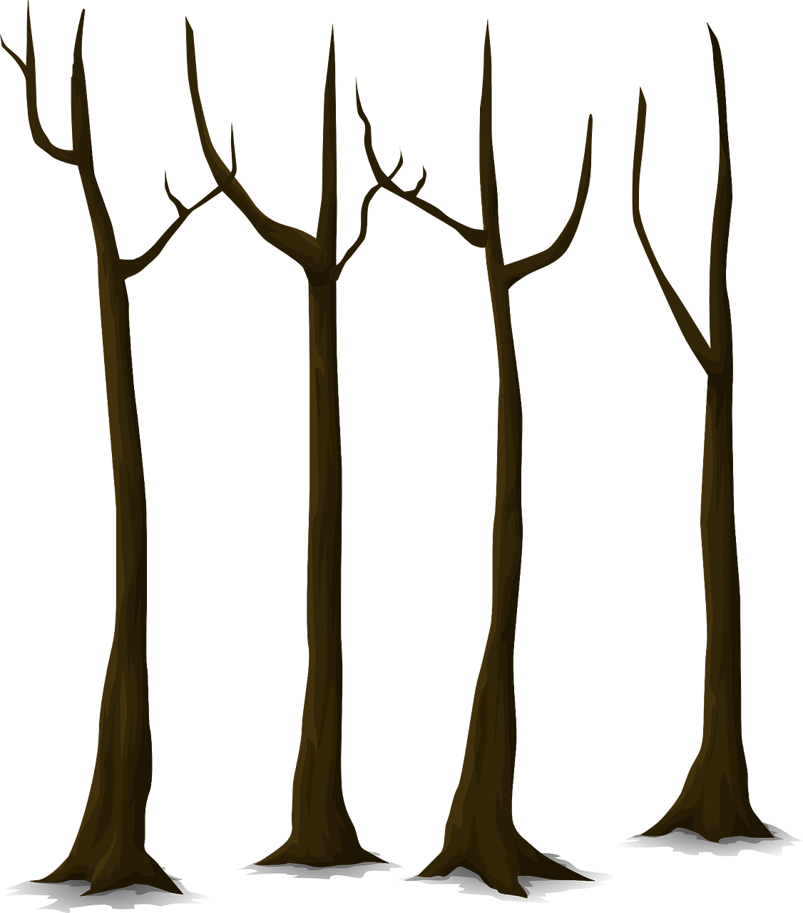 Tree Dead Trunk Nature Leaves Png Image - Tree Bunch Png Clipart (1126x1280), Png Download