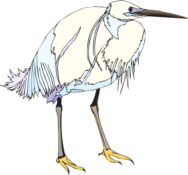 White And Blue Heron Svg Clip Arts 600 X 559 Px - Crane-like Bird - Png Download (600x559), Png Download