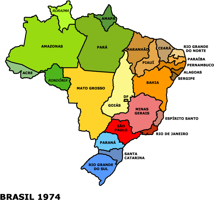 Mapas Históricos Do Brasil - Mapa Do Brasil 1988 Clipart (700x700), Png Download