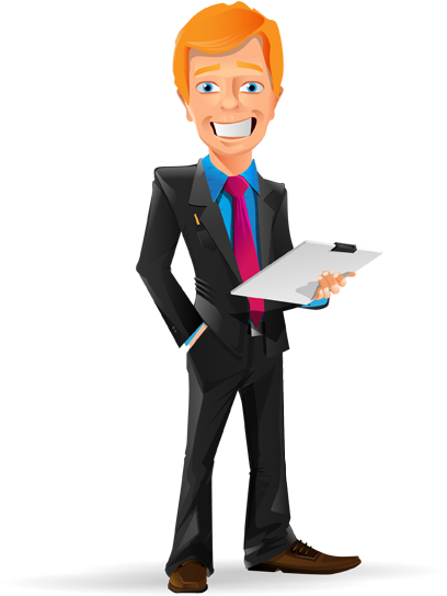 Image For Free Smiling Businessman Vector Character - Cartoon Ginger Hair Man Clipart (566x567), Png Download