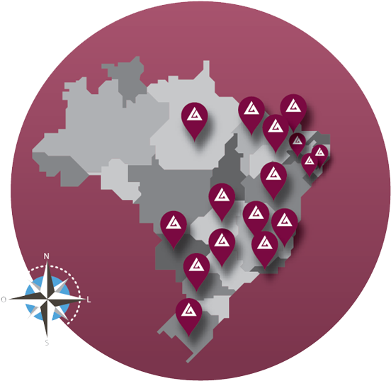 A Gafisa Está Presente Em Mais De 30 Cidades Do Brasil, - Mapa De Atuação Brasil Clipart (646x574), Png Download
