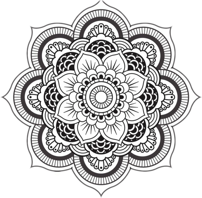 Mandala Mandalamaze Mandalas Mandalaspassion Mandalaman - Flower Mandala Black And White Clipart (648x635), Png Download