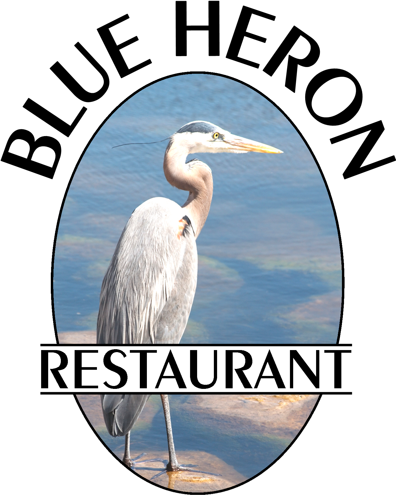 Blue Heron Restaurant - Great Blue Heron Clipart (1537x1688), Png Download