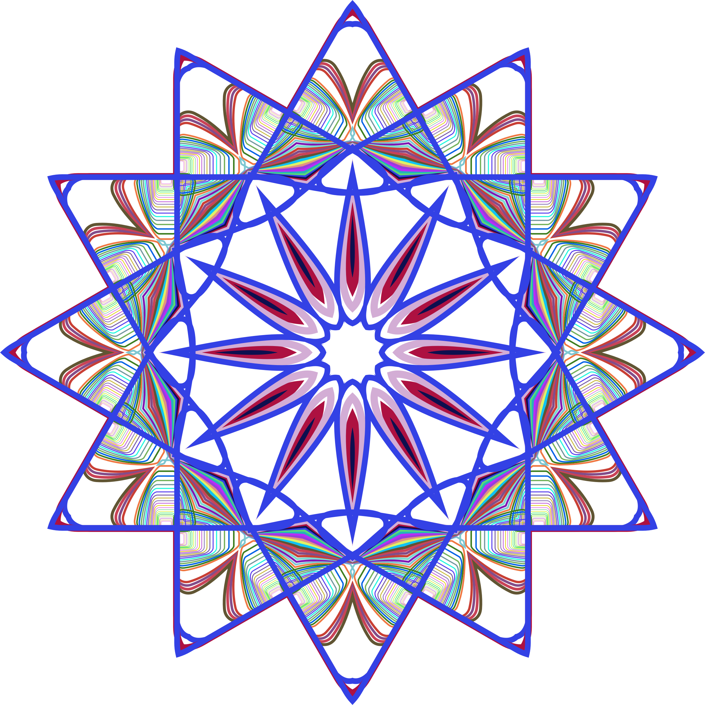 This Free Icons Png Design Of Prismatic Mandala Line - Snowflake Free Clipart (2302x2302), Png Download