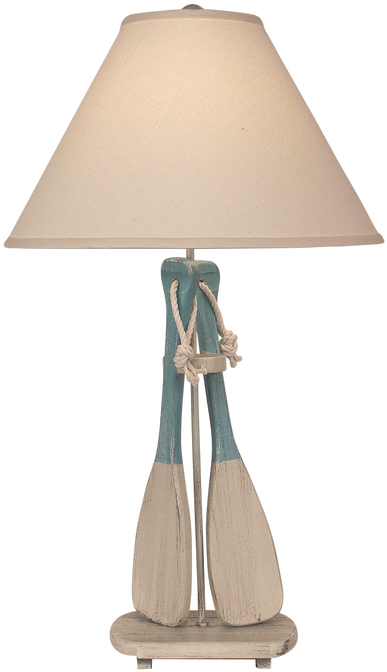 Perfect For The Lake Cabin, The Cottage Turquoise 2-paddles - Lamp Clipart (500x700), Png Download
