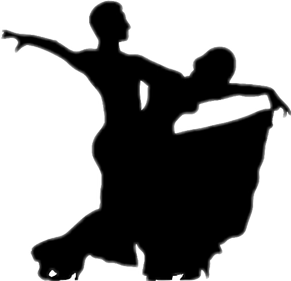#dance #couple #black #shadow #stickers - Ballroom Dancer Silhouette Clipart (568x548), Png Download
