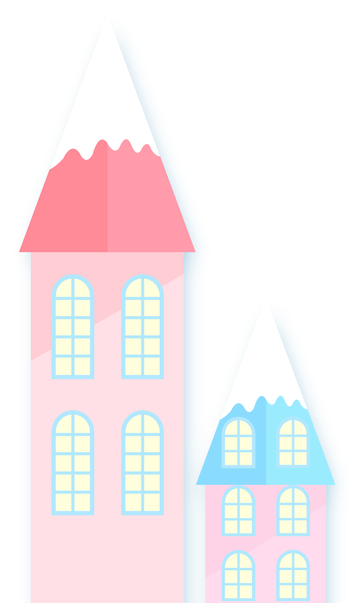 Cartoon Simple Blue Pink Png And Psd - House Clipart (2000x2000), Png Download