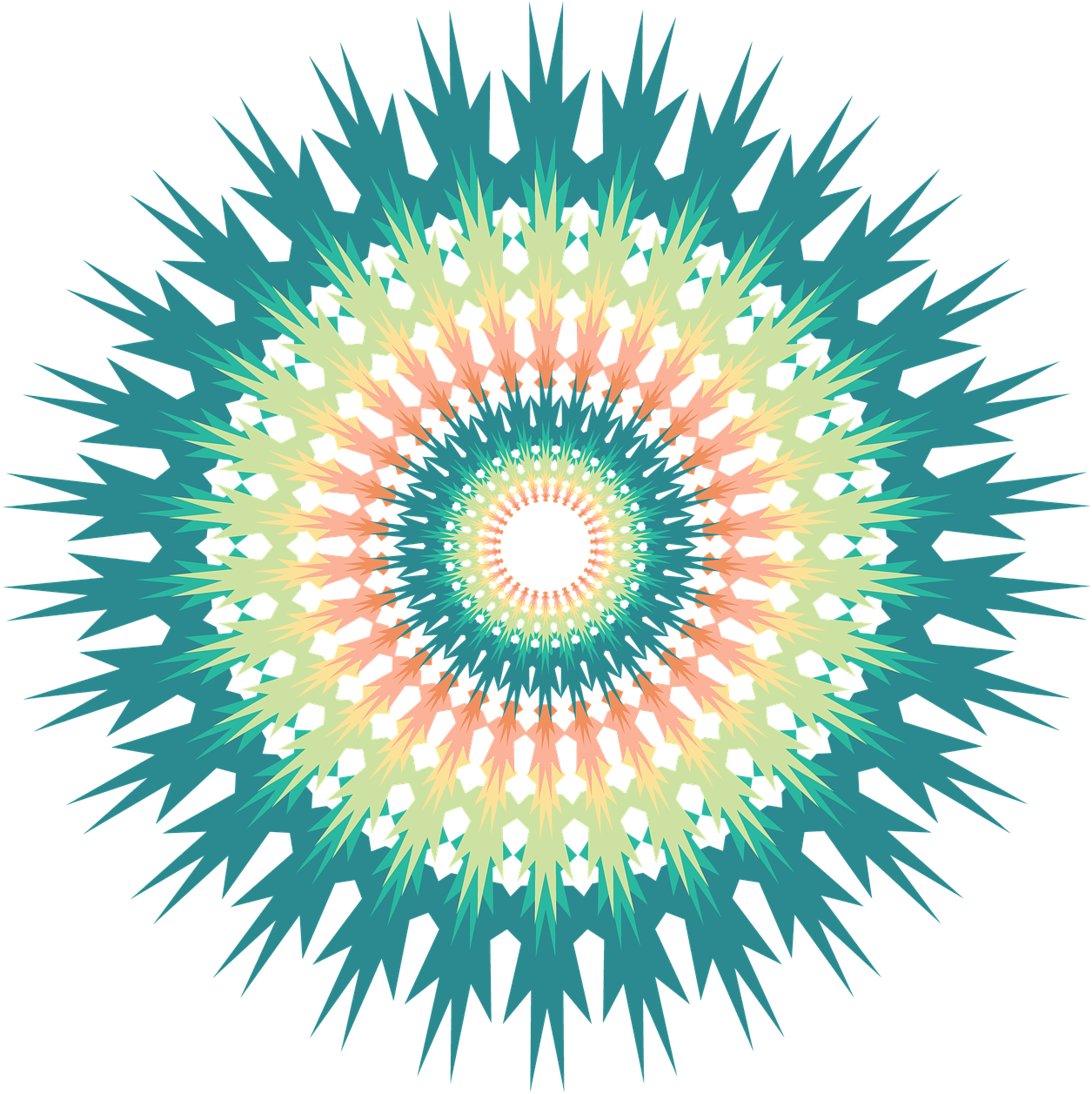 Mandala Design Geometric Pattern Texture Colorful - Colourful Rays Png Clipart (720x720), Png Download