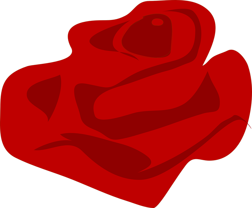Rose Red Petals Love Romance Romantic Plant Clipart (871x720), Png Download