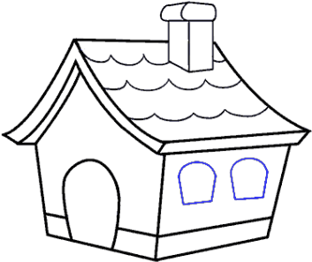 Drawn Window Cartoon House - Drawing Clipart (640x480), Png Download