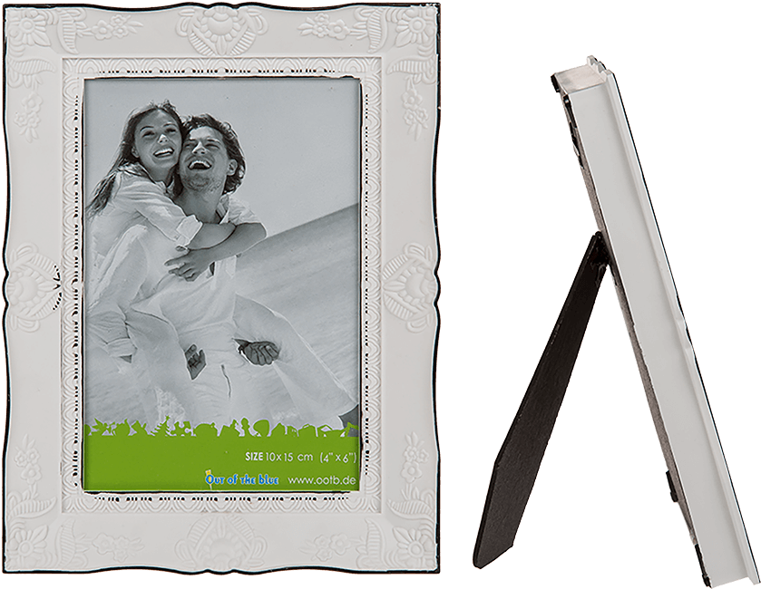 Portarretrato Blanco De Plástico - Picture Frame Clipart (945x709), Png Download
