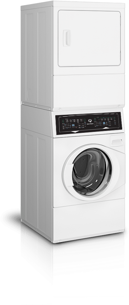 Stacked Washer Dryer - Washing Machine Clipart (415x983), Png Download