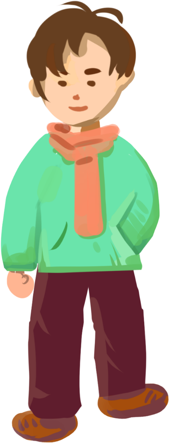 Hand Painted Fresh Winter Teenager Png And Psd - Cartoon Lteenager Png Clipart (2000x2000), Png Download