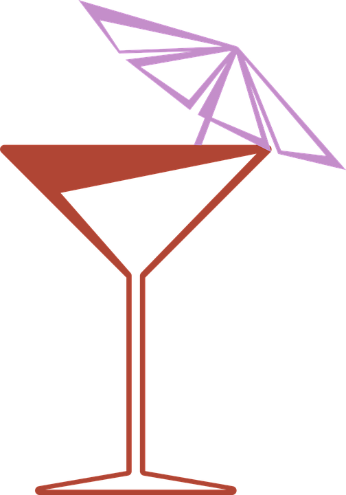 Cocktail Fiesta Glass Martini Party Umbrella - Martini Glass Clipart (504x720), Png Download
