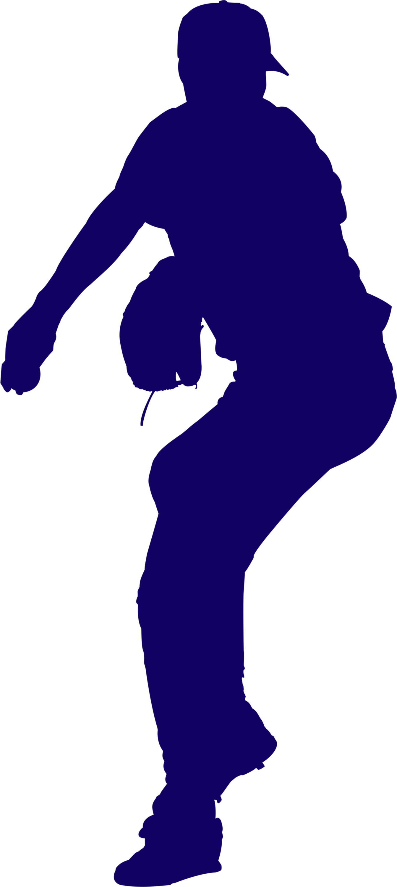Baseball Pitcher Blue Silhouette - Pitcher De Beisbol Png Clipart (1343x2997), Png Download