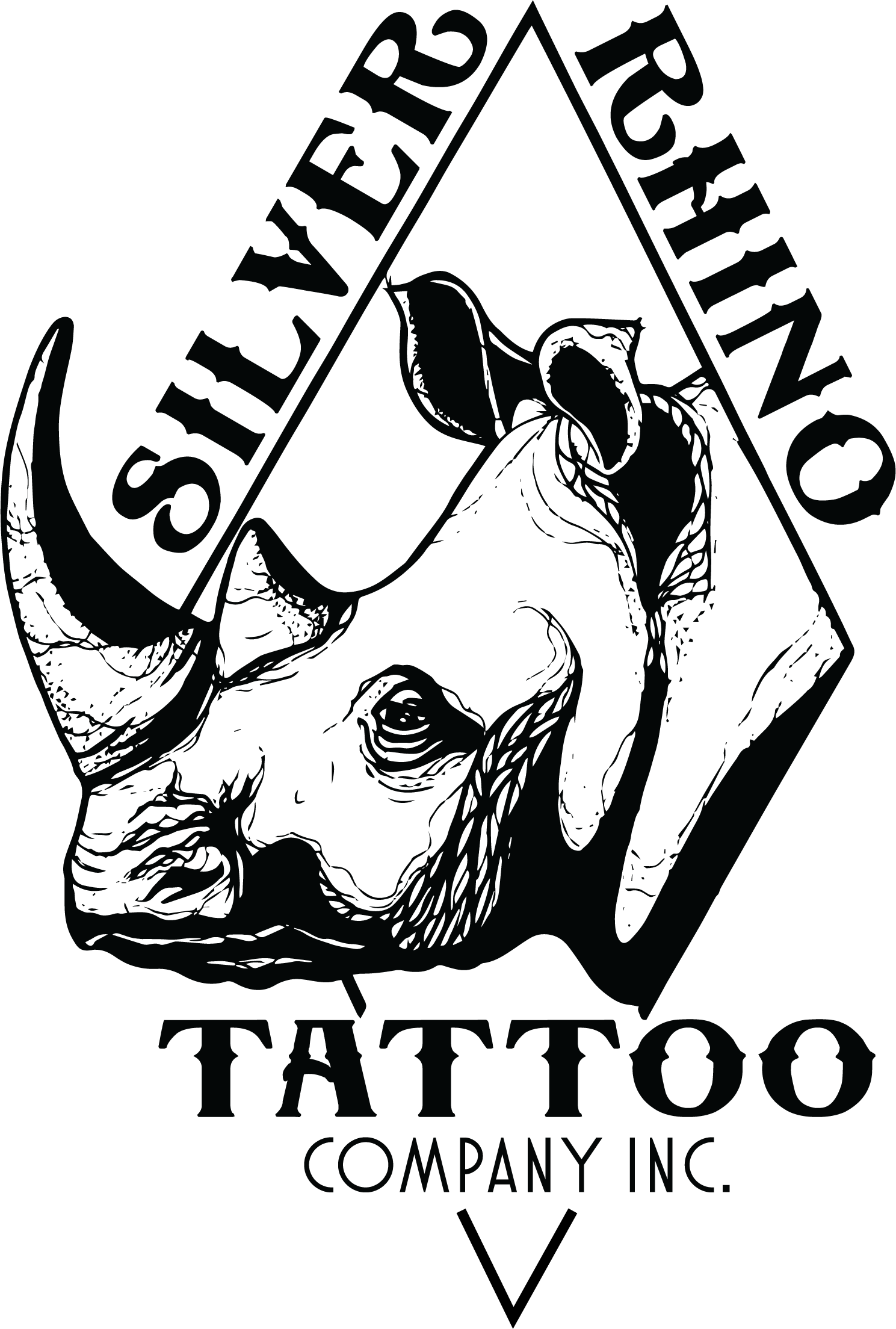 Silver Rhino Tattoo Company - Poster Clipart (1489x2208), Png Download