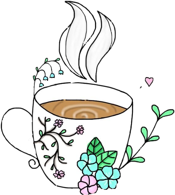 Coffee Coffeecup Nature Drawing Interesting Art Sea Clipart (602x672), Png Download