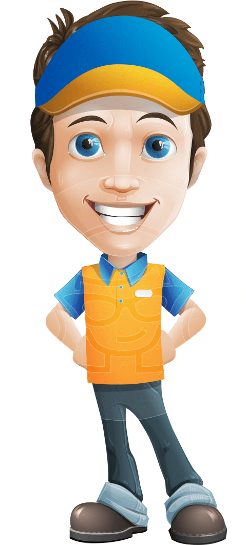 Charming Courier Guy Cartoon Vector Character Aka Tony - Cartoon Clipart (744x1060), Png Download